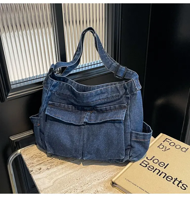 Denim Shoulder Bag Women Korean Style Large Capacity — feature 36