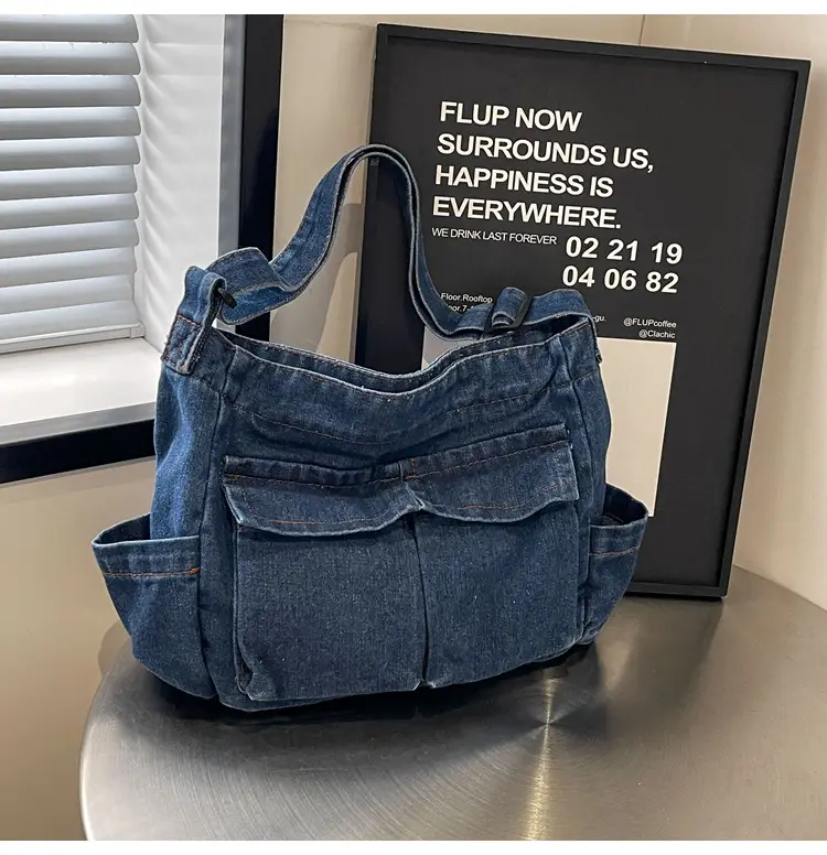 Denim Shoulder Bag Women Korean Style Large Capacity — feature 38