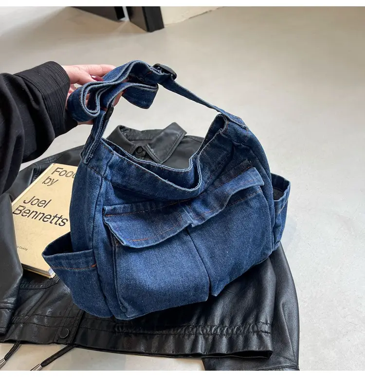 Denim Shoulder Bag Women Korean Style Large Capacity — feature 39