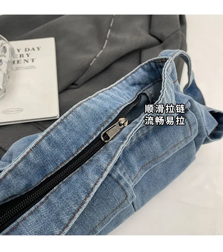 Denim Shoulder Bag Women Korean Style Large Capacity — feature 4