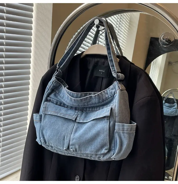 Denim Shoulder Bag Women Korean Style Large Capacity — feature 40