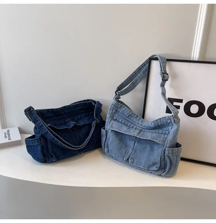 Denim Shoulder Bag Women Korean Style Large Capacity — feature 42
