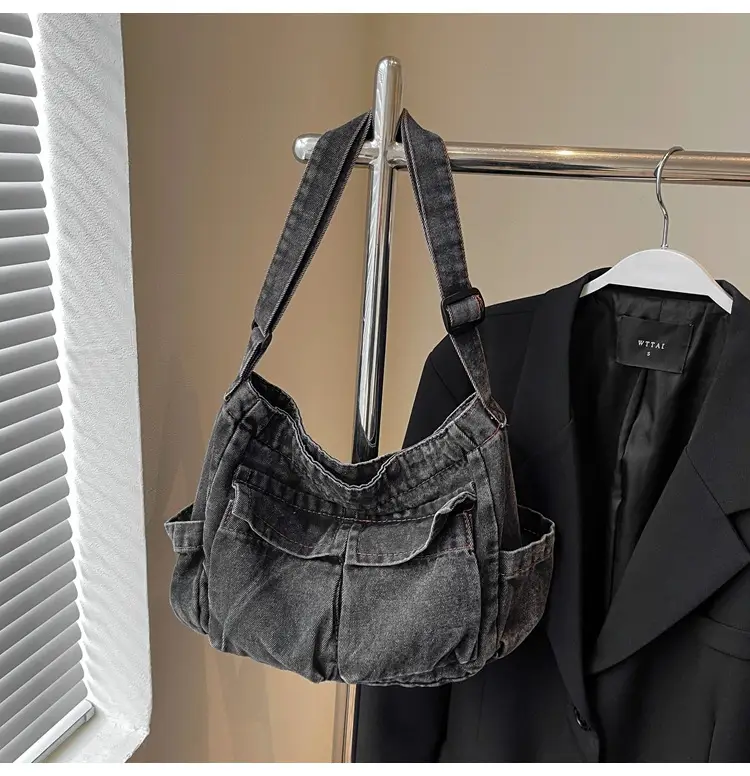 Denim Shoulder Bag Women Korean Style Large Capacity — feature 43
