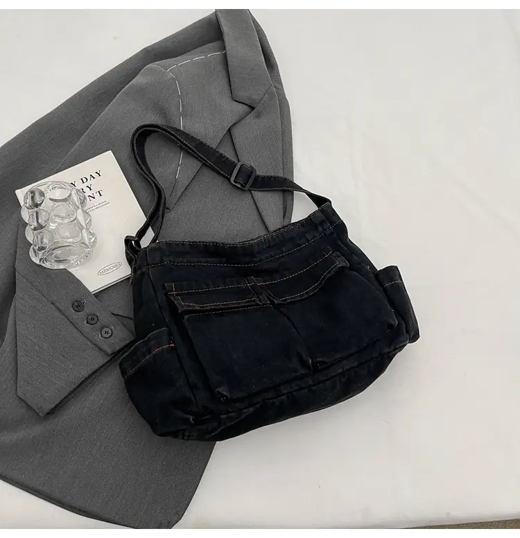 Denim Shoulder Bag Women Korean Style Large Capacity — feature 44