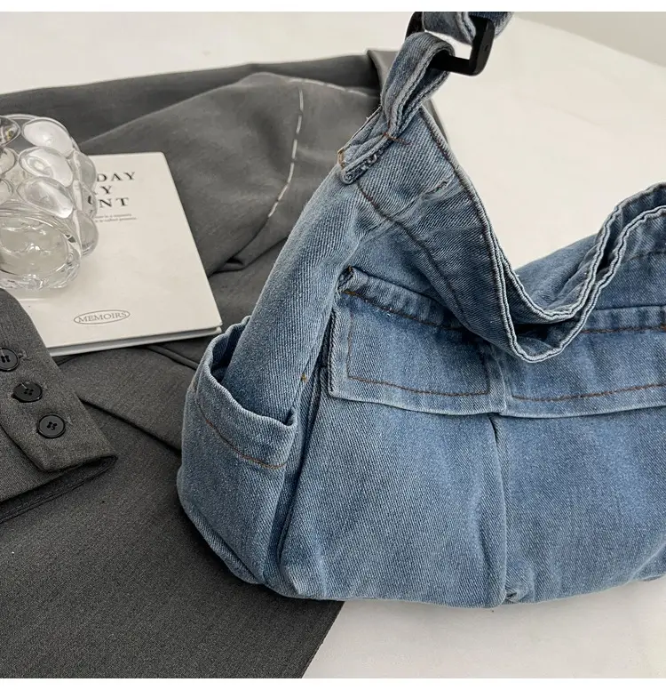 Denim Shoulder Bag Women Korean Style Large Capacity — feature 45