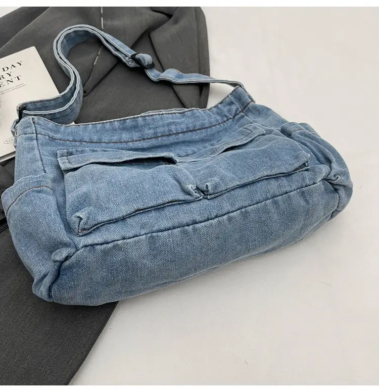 Denim Shoulder Bag Women Korean Style Large Capacity — feature 46