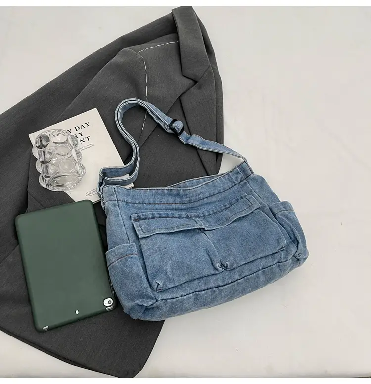 Denim Shoulder Bag Women Korean Style Large Capacity — feature 48