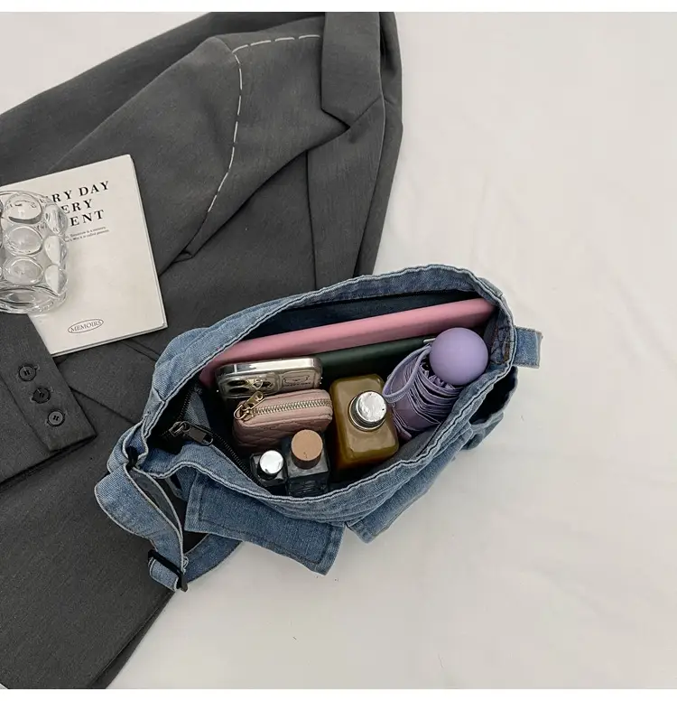 Denim Shoulder Bag Women Korean Style Large Capacity — feature 50
