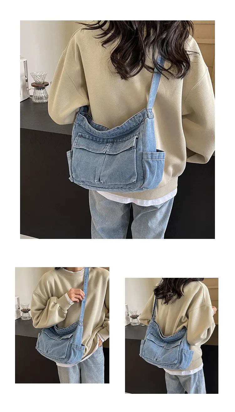 Denim Shoulder Bag Women Korean Style Large Capacity — feature 9