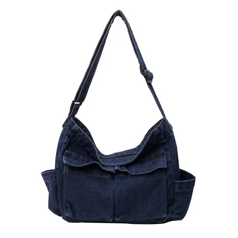 Denim Shoulder Bag Women Korean Style Large Capacity - Image 2