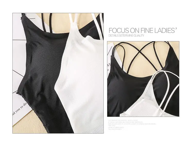 Black Crossback Camisole Women's Slimming Sportswear — feature 12