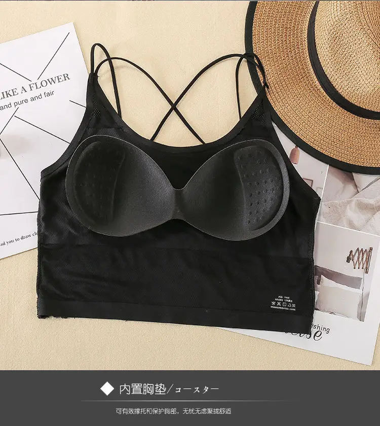 Black Crossback Camisole Women's Slimming Sportswear — feature 8