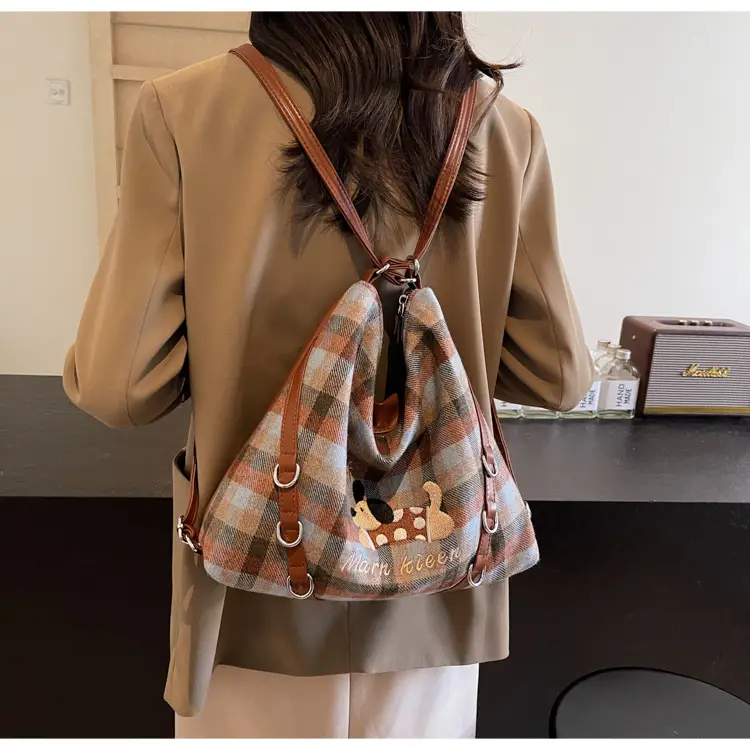 Women Plaid Embroidered Shoulder Bag 2025 — feature 15