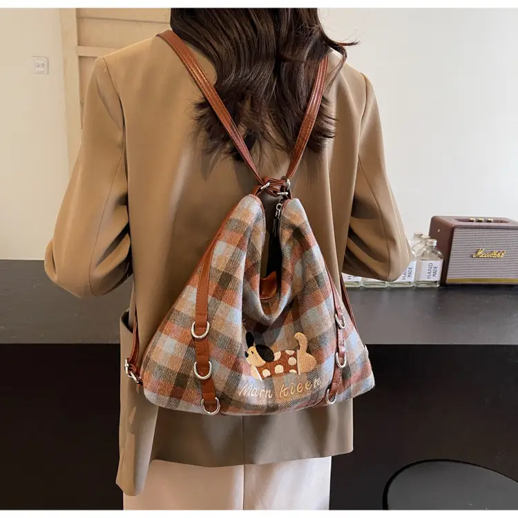 Women Plaid Embroidered Shoulder Bag 2025 — feature 16