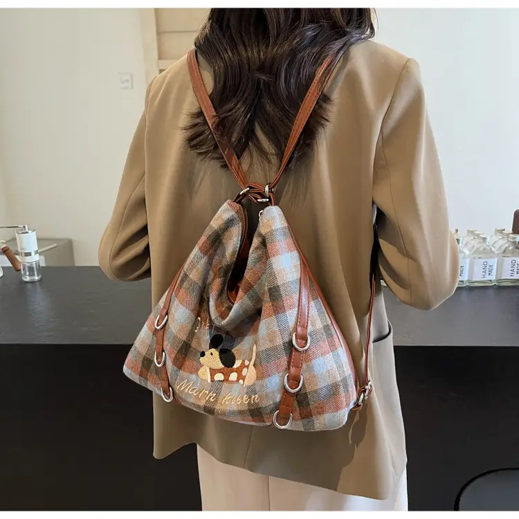 Women Plaid Embroidered Shoulder Bag 2025 — feature 17