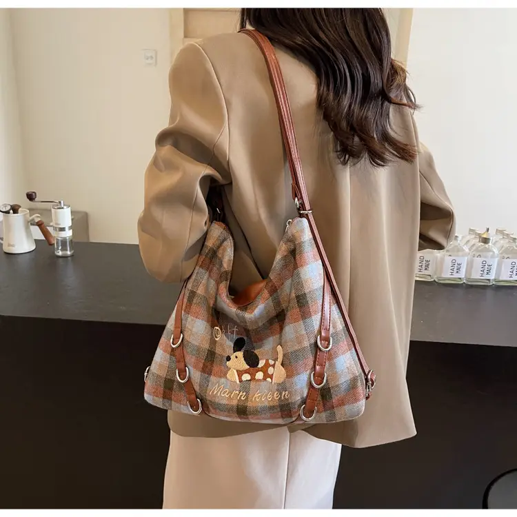Women Plaid Embroidered Shoulder Bag 2025 — feature 19