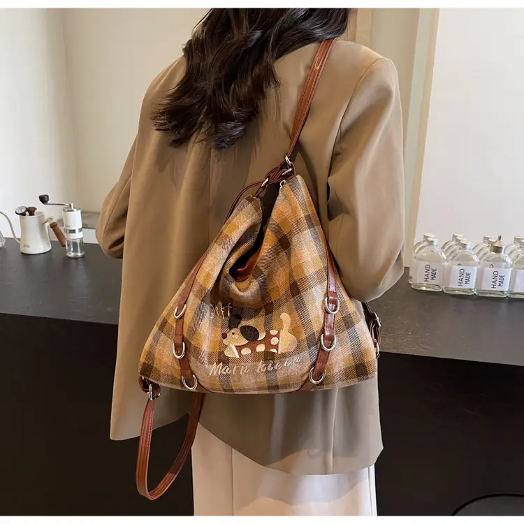 Women Plaid Embroidered Shoulder Bag 2025 — feature 24