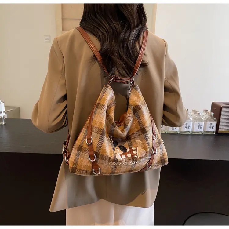Women Plaid Embroidered Shoulder Bag 2025 — feature 25