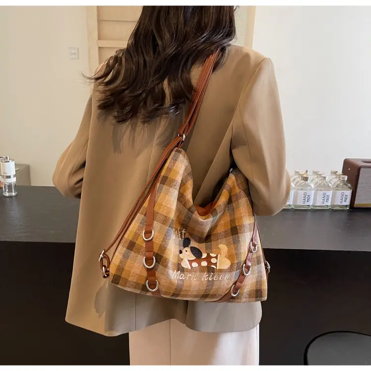 Women Plaid Embroidered Shoulder Bag 2025 — feature 31