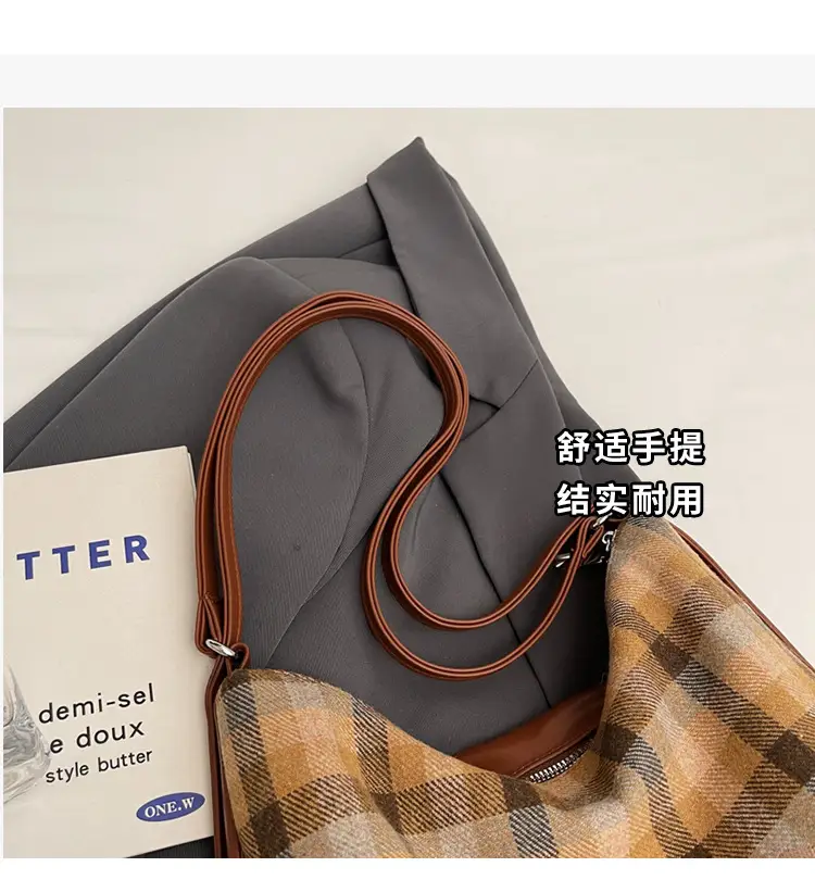 Women Plaid Embroidered Shoulder Bag 2025 — feature 7