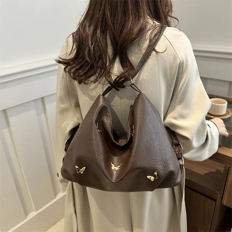 Black Butterfly Embroidered Women's Shoulder Bag 2024 Winter - Image 7