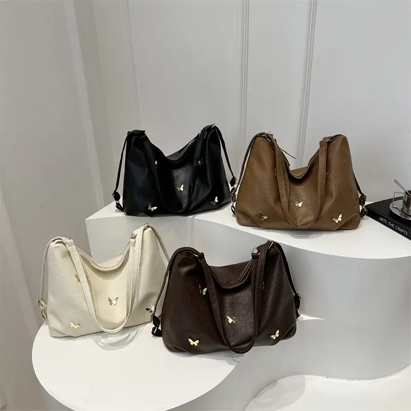 Black Butterfly Embroidered Women's Shoulder Bag 2024 Winter - Image 8