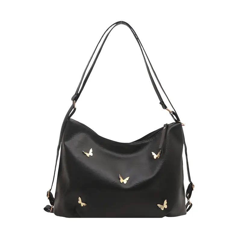 Black Butterfly Embroidered Women's Shoulder Bag 2024 Winter - Image 9