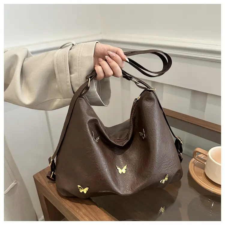 Black Butterfly Embroidered Women's Shoulder Bag 2024 Winter — feature 17