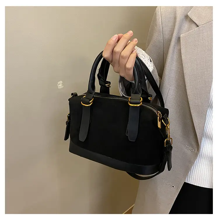 Women Vintage Suede Handbag Brown Shoulder Crossbody — feature 14
