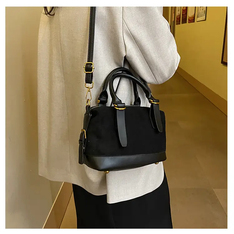 Women Vintage Suede Handbag Brown Shoulder Crossbody — feature 18