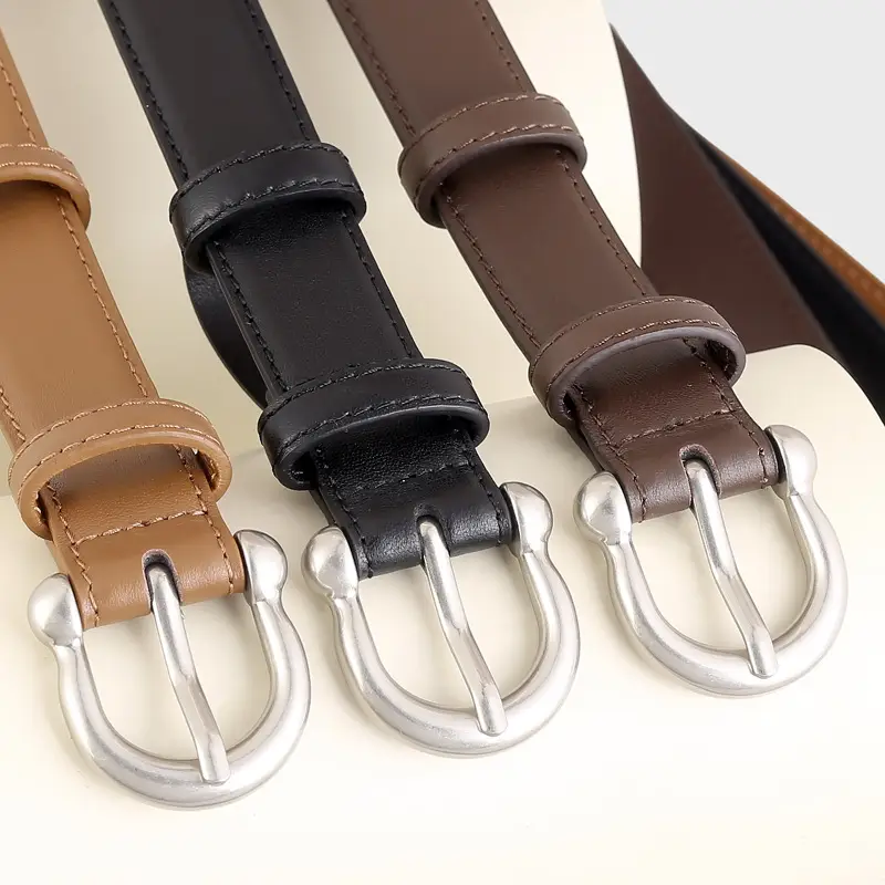 Black Leather Belt with Silver Buckle 2025 - Image 4