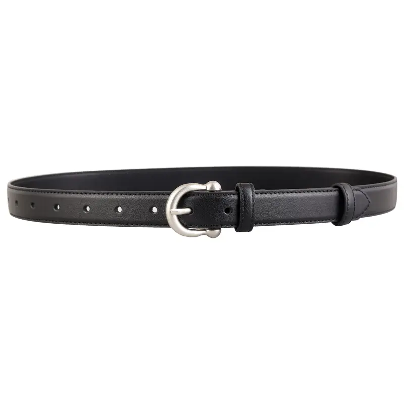 Black Leather Belt with Silver Buckle 2025 - Image 8