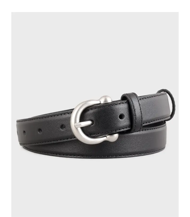 Black Leather Belt with Silver Buckle 2025 — feature 16