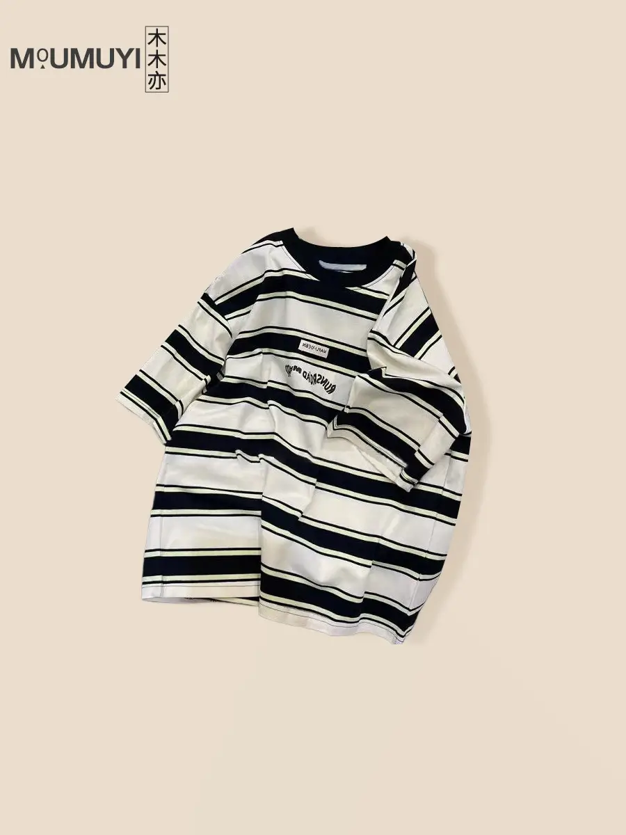 Kids Striped T-Shirt Boys 2026 Korean Style - Image 4