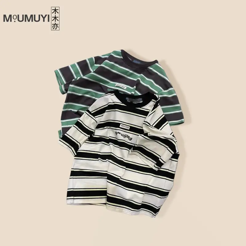 Kids Striped T-Shirt Boys 2026 Korean Style — feature 2