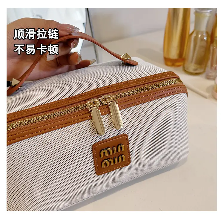 2024 New Retro Cosmetic Bag Large Capacity Portable Travel Cosmetic Storage Bag Toiletry Bag Makeup Brush — feature 10