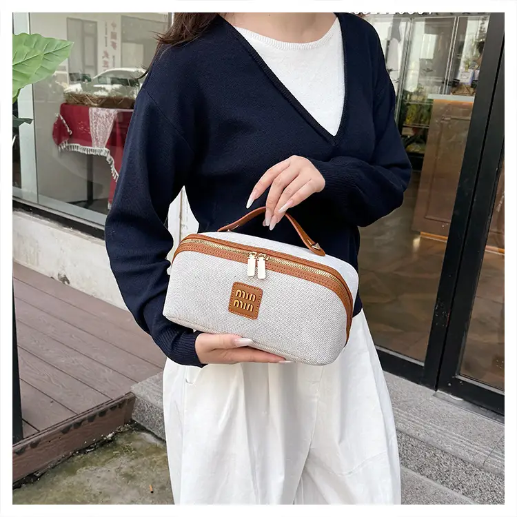 2024 New Retro Cosmetic Bag Large Capacity Portable Travel Cosmetic Storage Bag Toiletry Bag Makeup Brush — feature 11