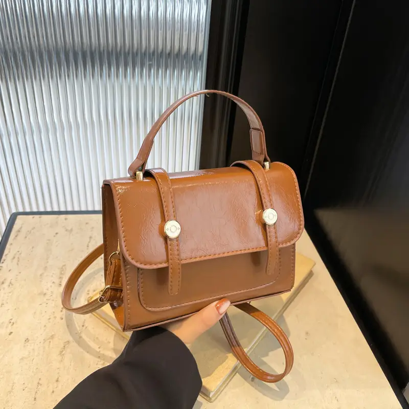 Women's Brown Leather Shoulder Crossbody Bag 2023 - Image 9