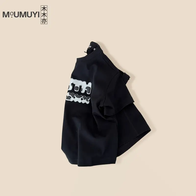 Kids Cotton Printed T-Shirt Black Summer Wear 2026 - Image 2