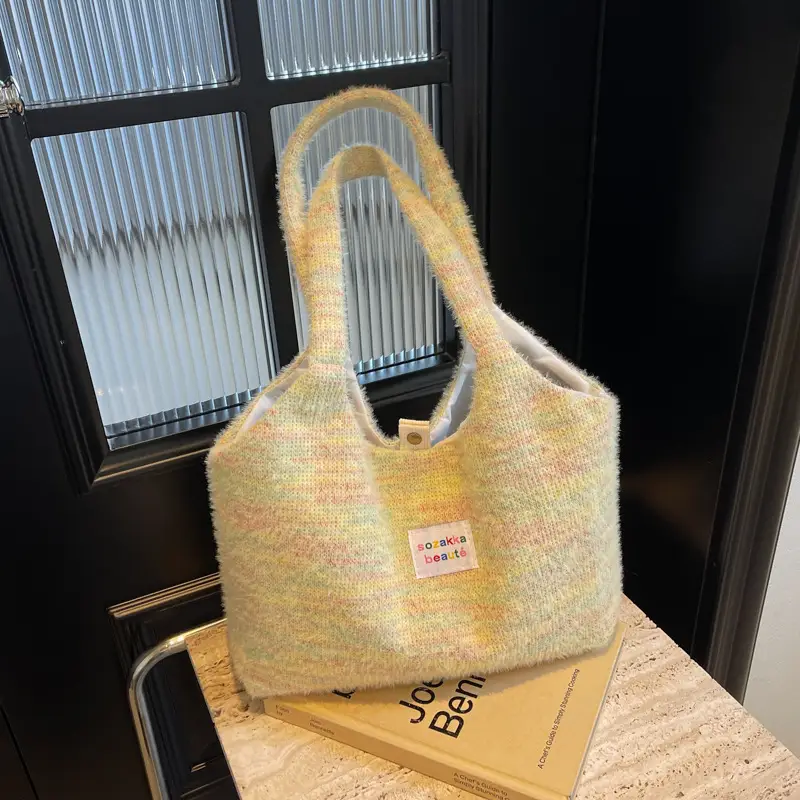 Winter Plush Shoulder Bag Women Large Capacity Japanese Style - Image 6