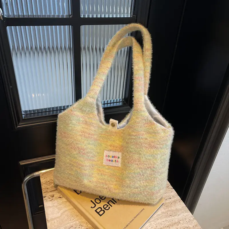 Winter Plush Shoulder Bag Women Large Capacity Japanese Style - Image 7