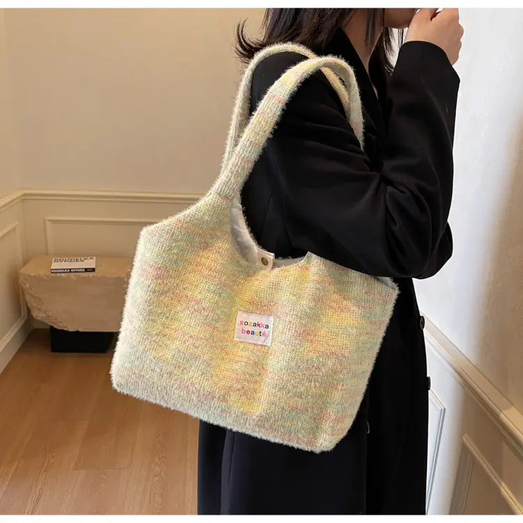Winter Plush Shoulder Bag Women Large Capacity Japanese Style — feature 11
