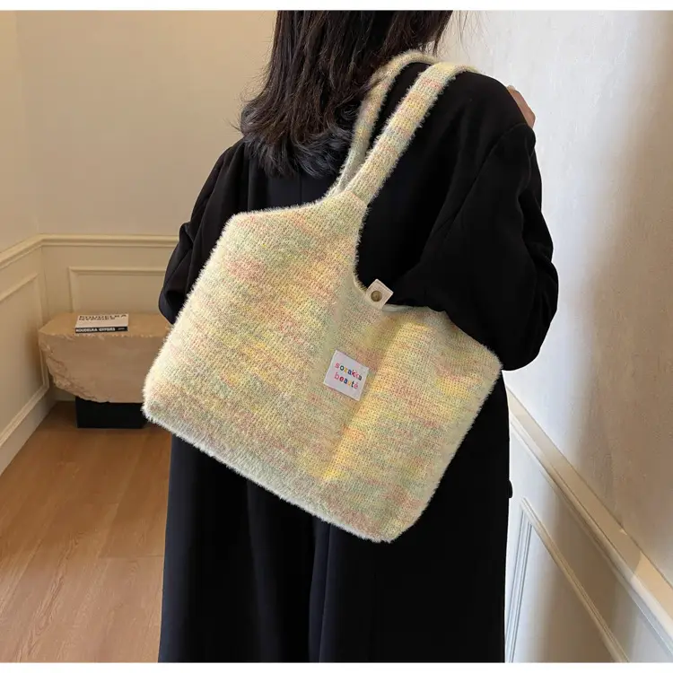 Winter Plush Shoulder Bag Women Large Capacity Japanese Style — feature 12