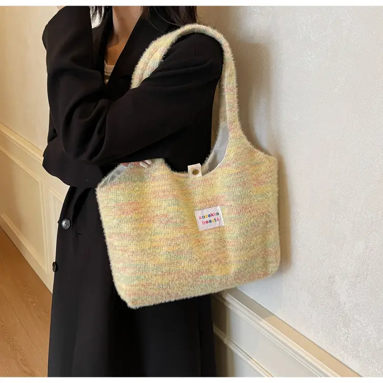 Winter Plush Shoulder Bag Women Large Capacity Japanese Style — feature 13