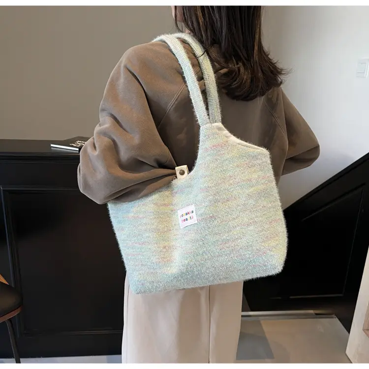 Winter Plush Shoulder Bag Women Large Capacity Japanese Style — feature 14