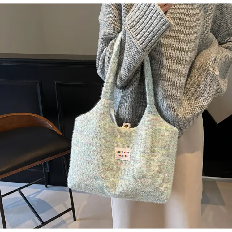 Winter Plush Shoulder Bag Women Large Capacity Japanese Style — feature 15