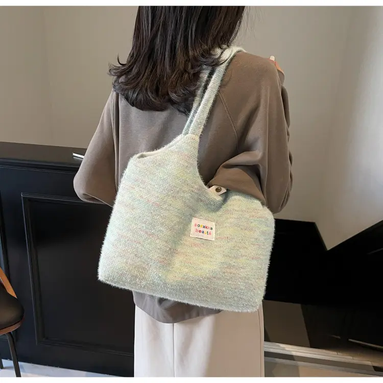 Winter Plush Shoulder Bag Women Large Capacity Japanese Style — feature 16