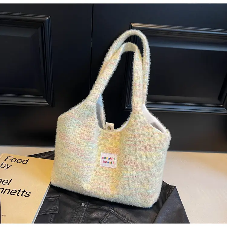 Winter Plush Shoulder Bag Women Large Capacity Japanese Style — feature 23