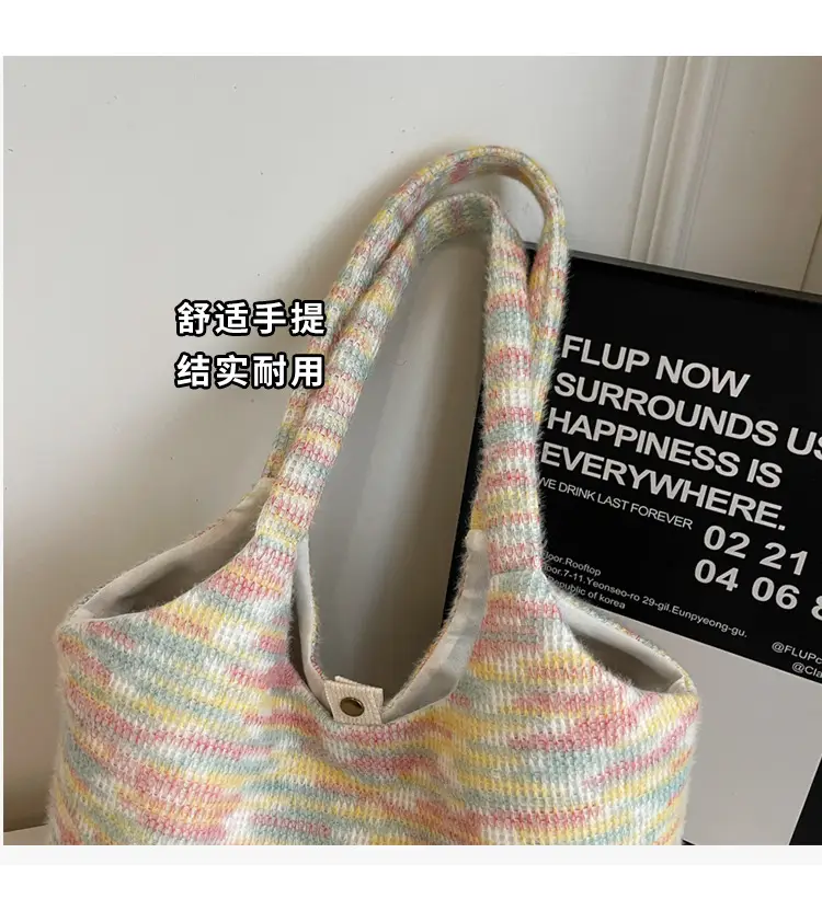 Winter Plush Shoulder Bag Women Large Capacity Japanese Style — feature 3
