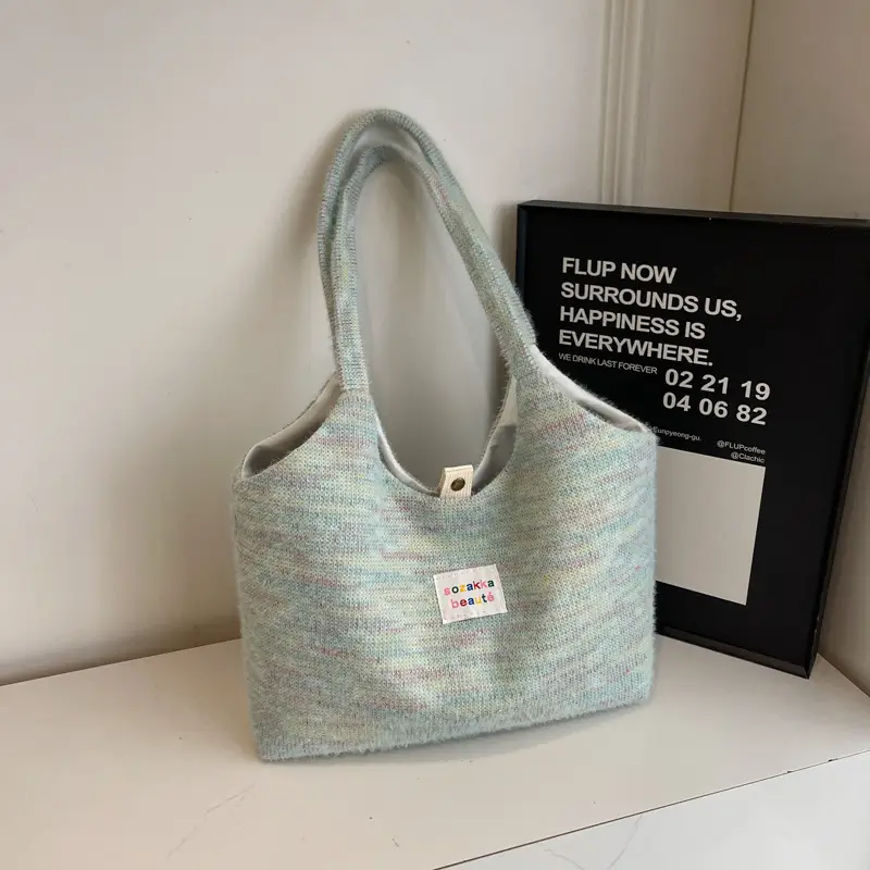 Winter Plush Shoulder Bag Women Large Capacity Japanese Style - Image 2